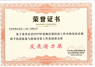 发展潜力奖（奖状）